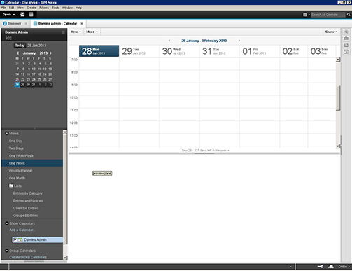 IBM Notes 9 Social Edition client application screen shot