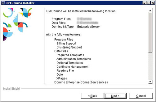 IBM Domino 9 Social Edition Install screen shot