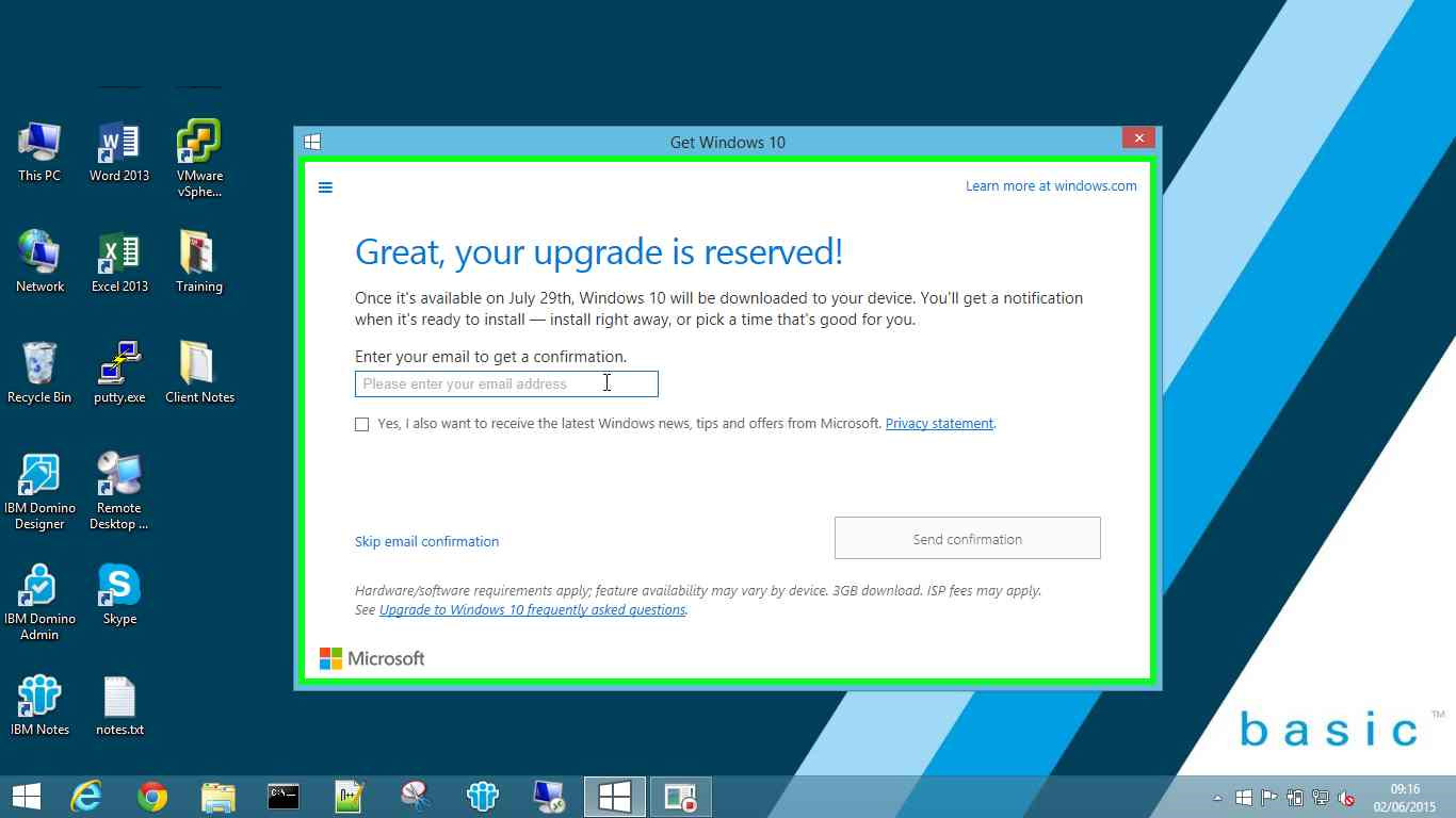 Get Windows 10 - Step 2