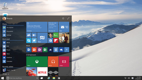 Microsoft Windows 10 Start Menu