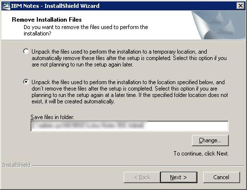 IBM Notes 9 Social Edition Install screen shot