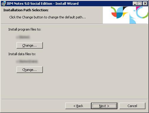 IBM Notes 9 Social Edition Install screen shot